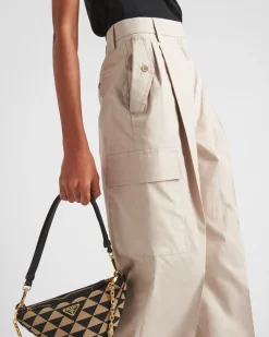 Mujer Prada PANTALONES LARGOS Y CORTOS^Pantalones De Panamá De Algodón
