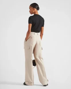 Mujer Prada PANTALONES LARGOS Y CORTOS^Pantalones De Panamá De Algodón