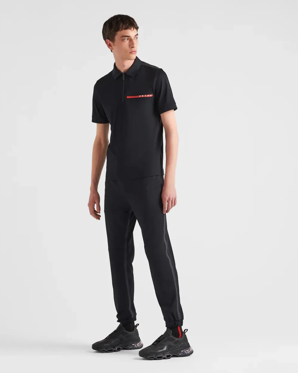 Hombre Prada ROPA^Pantalones De Piqué Con Costuras De Cinta