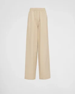Mujer Prada PANTALONES LARGOS Y CORTOS^Pantalones De Popelín
