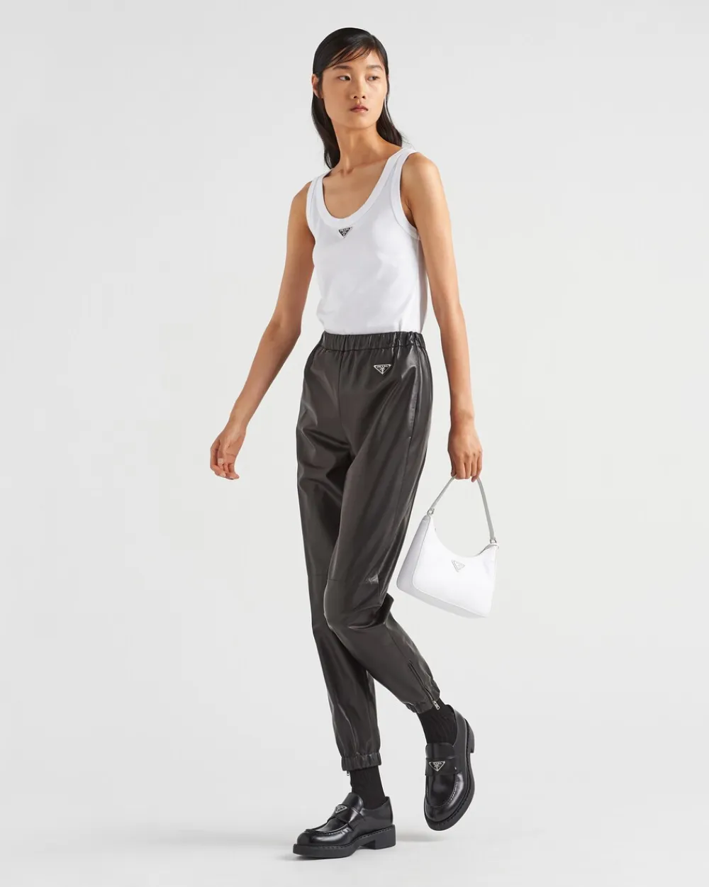 Mujer Prada ROPA DE PIEL^Pantalones Deportivos En Napa