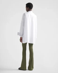 Mujer Prada PANTALONES LARGOS Y CORTOS^Pantalones De Punto Acanalado De Algodón