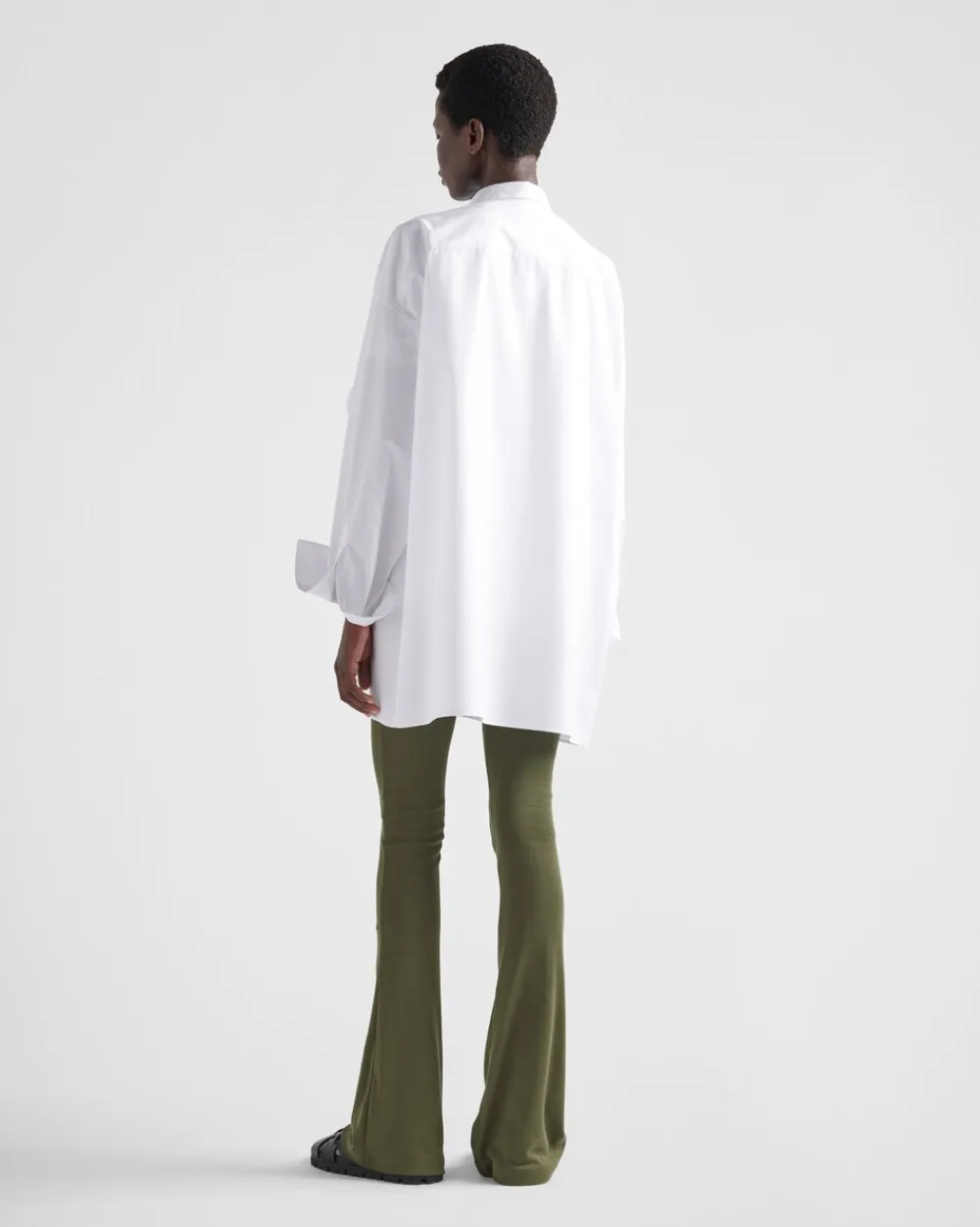 Mujer Prada PANTALONES LARGOS Y CORTOS^Pantalones De Punto Acanalado De Algodón