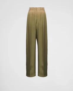 Mujer Prada PANTALONES LARGOS Y CORTOS^Pantalones De Sarga Con Degradado
