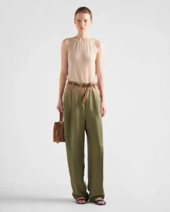 Mujer Prada PANTALONES LARGOS Y CORTOS^Pantalones De Sarga Con Degradado