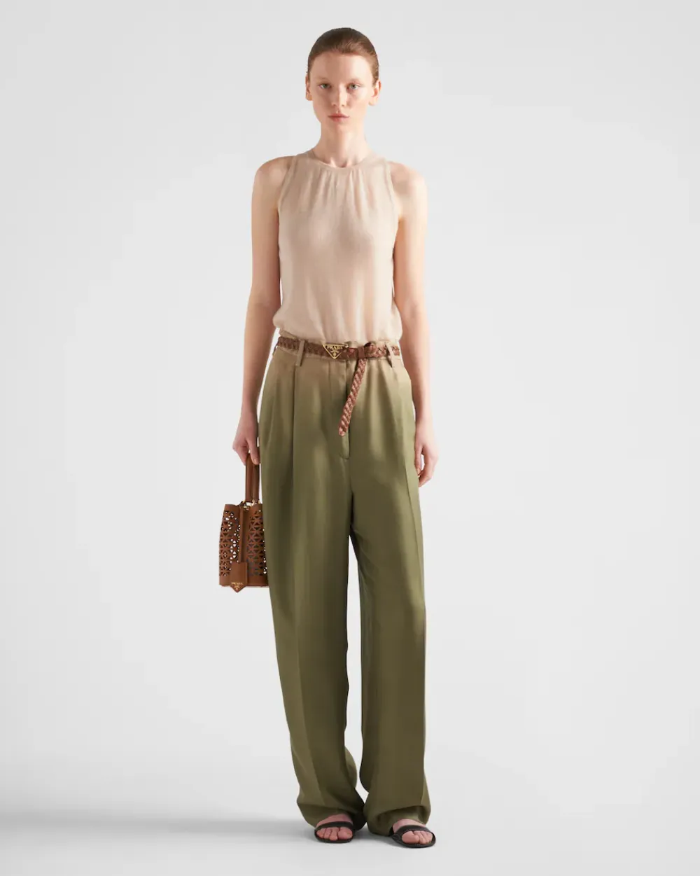 Mujer Prada PANTALONES LARGOS Y CORTOS^Pantalones De Sarga Con Degradado