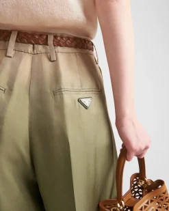 Mujer Prada PANTALONES LARGOS Y CORTOS^Pantalones De Sarga Con Degradado