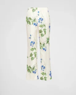 Mujer Prada PANTALONES LARGOS Y CORTOS^Pantalones De Sarga Estampados