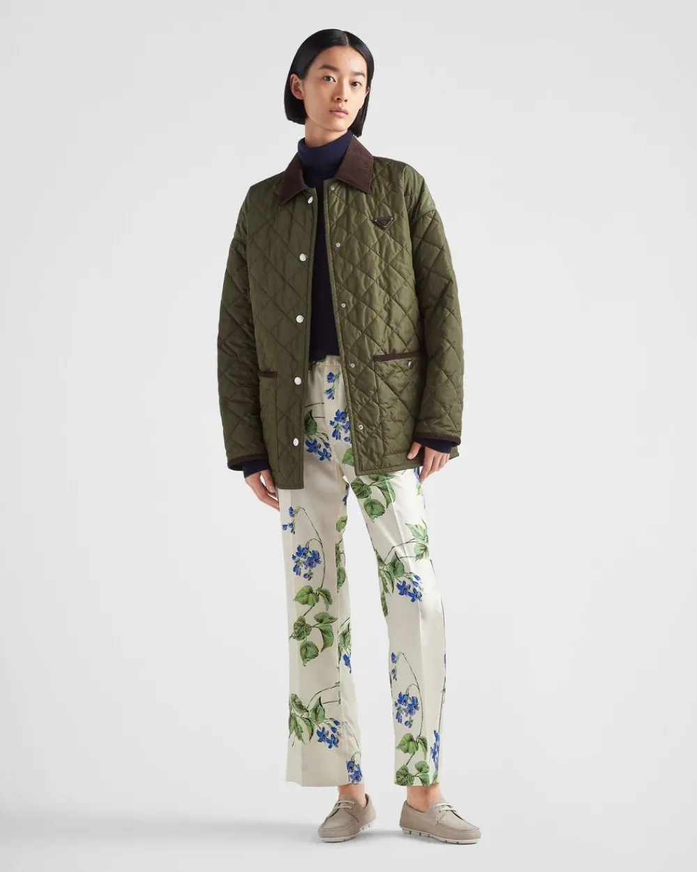 Mujer Prada PANTALONES LARGOS Y CORTOS^Pantalones De Sarga Estampados