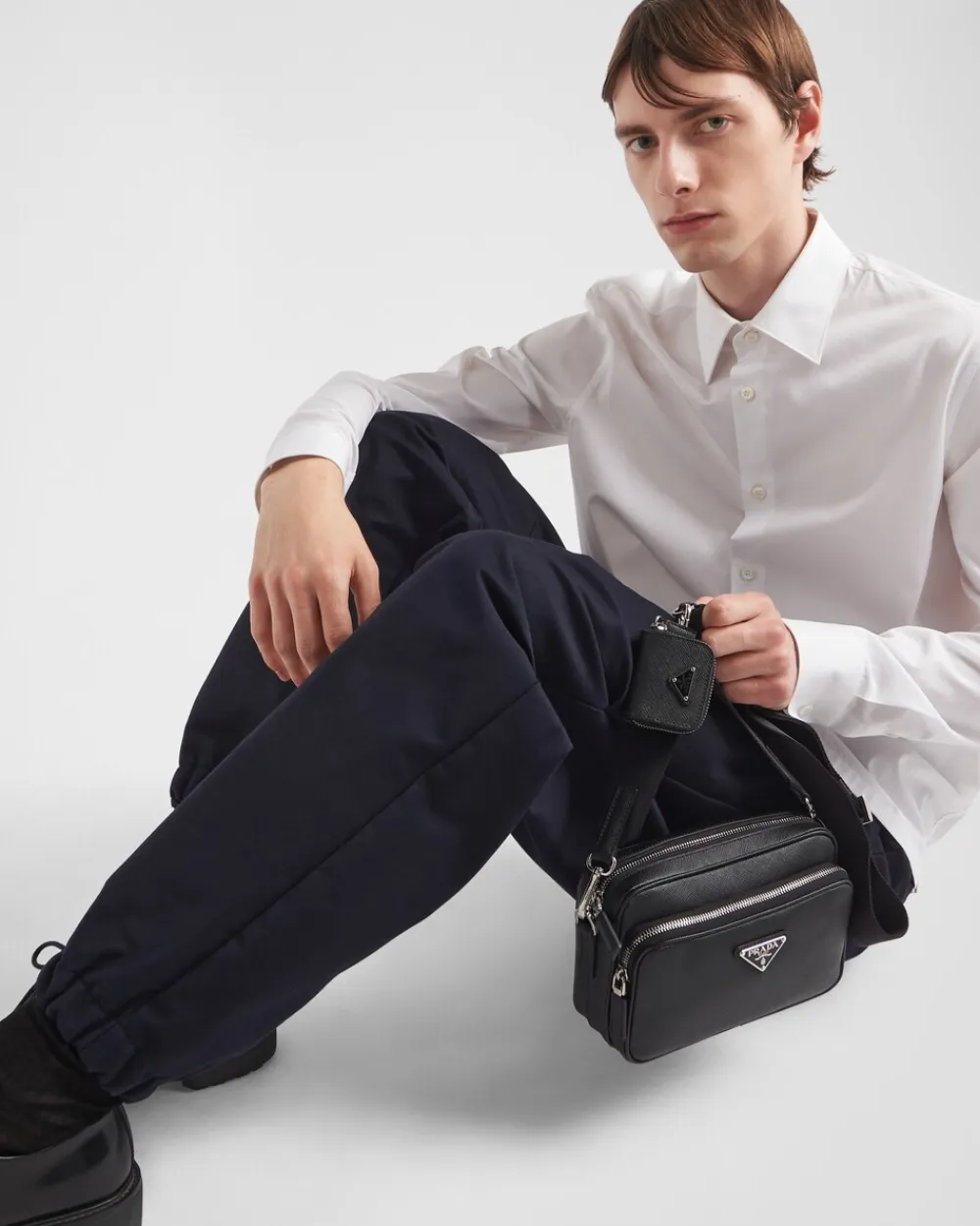 Hombre Prada PANTALONES Y BERMUDAS^Pantalones De Satén De Algodón