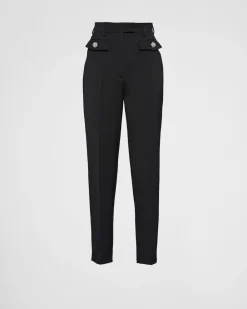 Mujer Prada PANTALONES LARGOS Y CORTOS^Pantalones De Satén De Lana