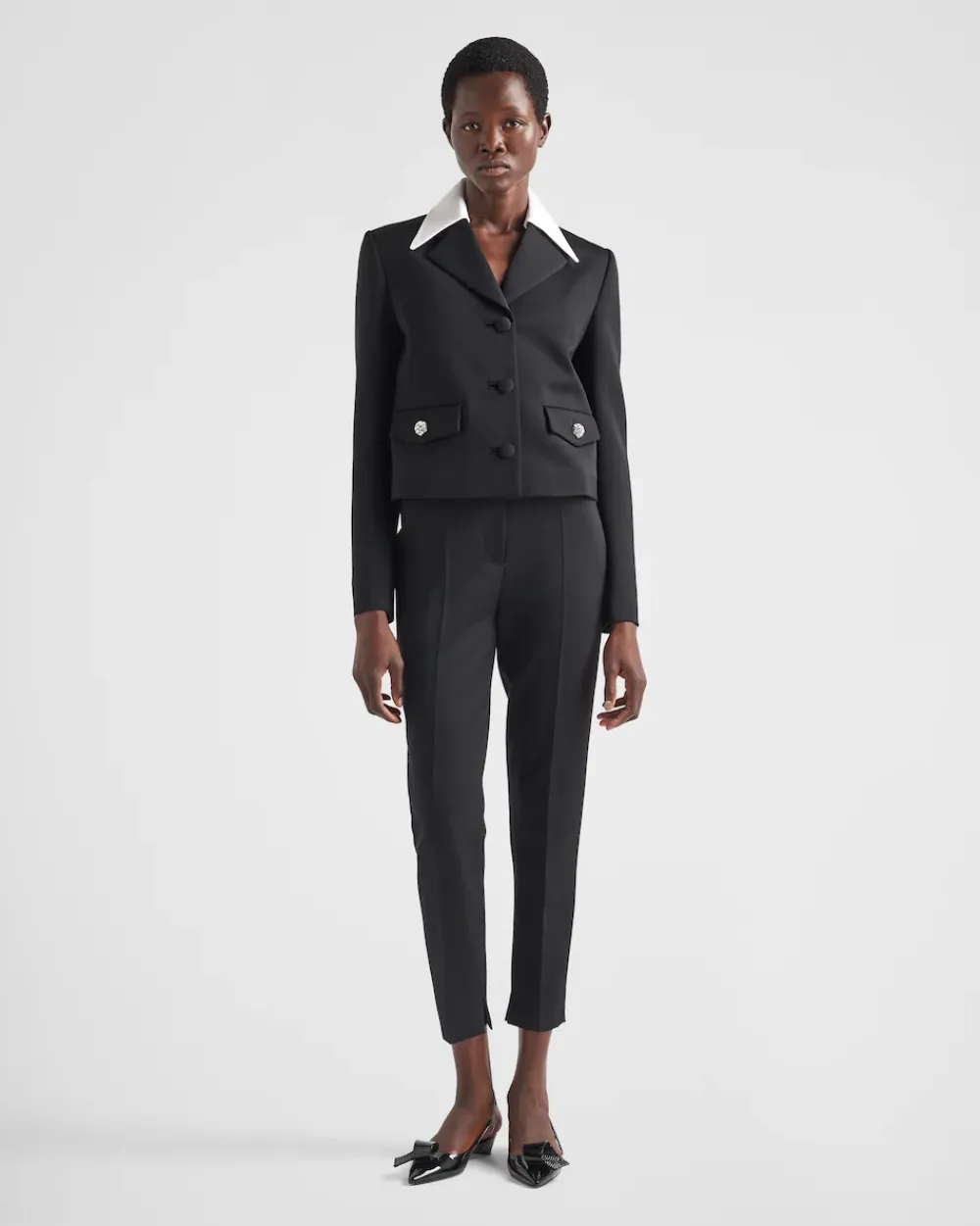 Mujer Prada PANTALONES LARGOS Y CORTOS^Pantalones De Satén De Lana
