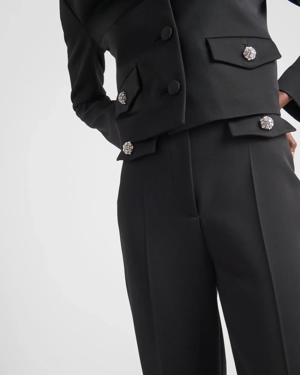 Mujer Prada PANTALONES LARGOS Y CORTOS^Pantalones De Satén De Lana