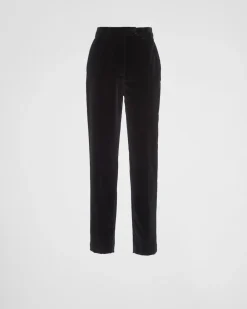 Mujer Prada PANTALONES LARGOS Y CORTOS^Pantalones De Terciopelo