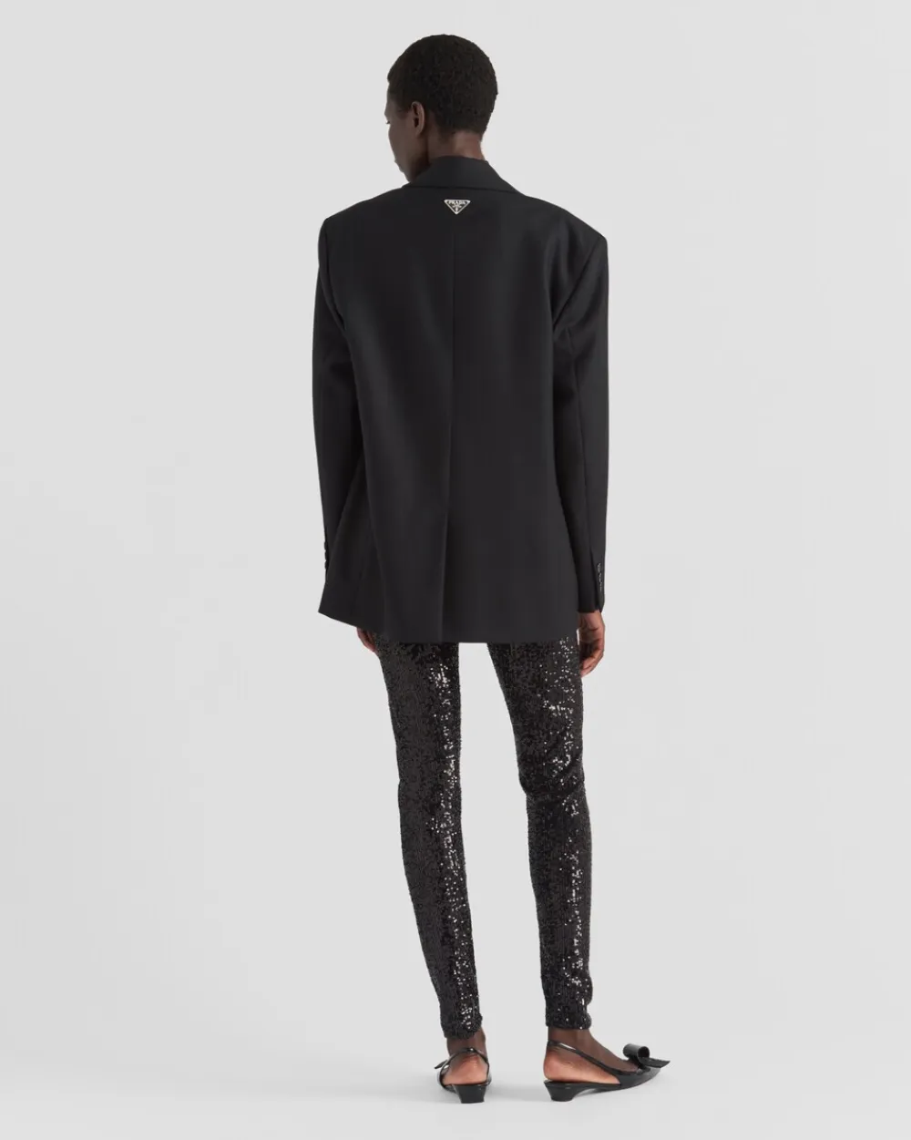 Mujer Prada PANTALONES LARGOS Y CORTOS^Pantalones Elásticos De Lentejuelas