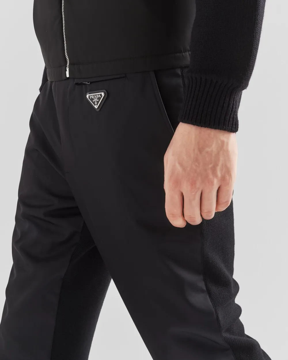 Hombre Prada TEJIDOS DE PUNTO^Pantalones En Lana Y Gabardina De Re-nylon