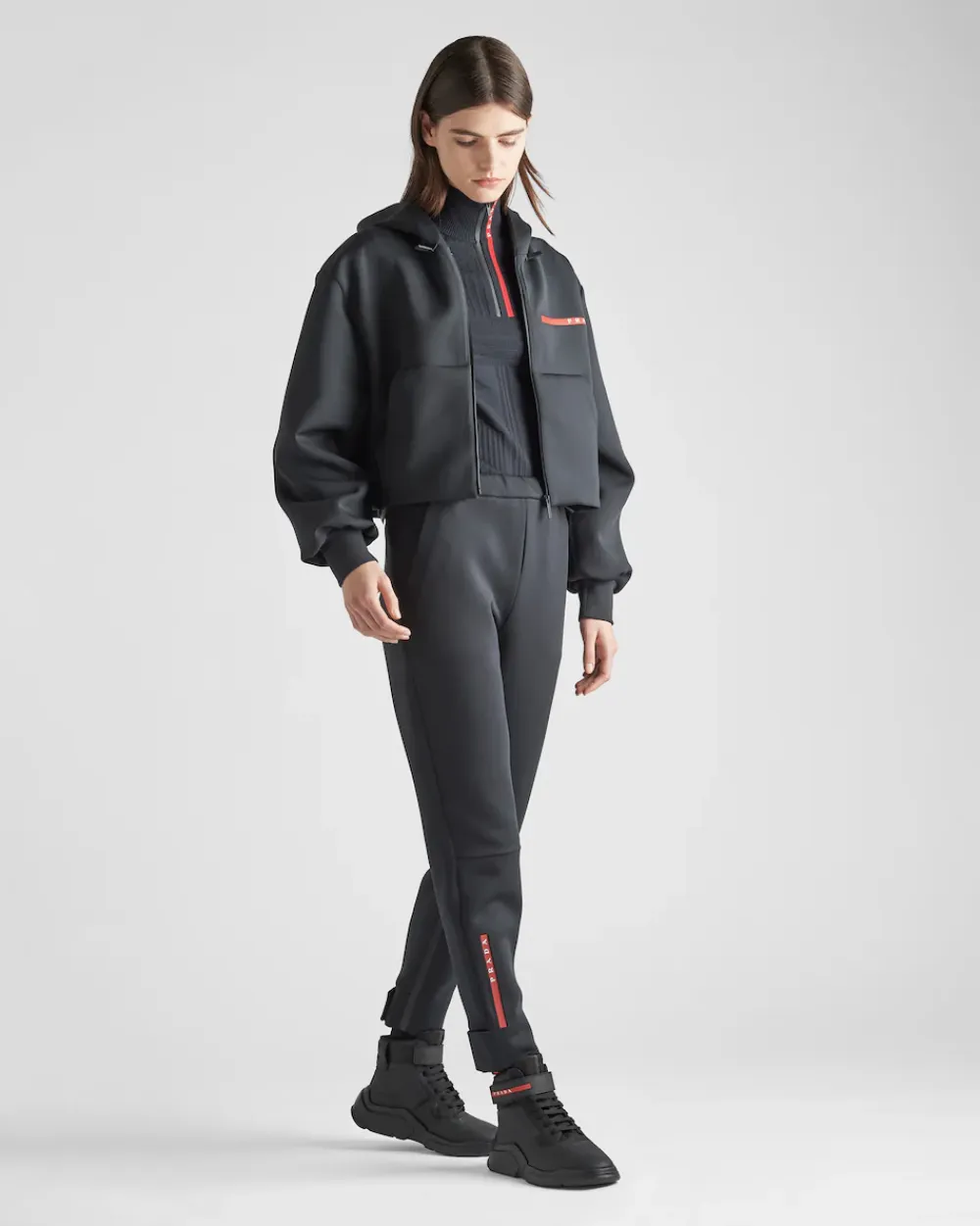 Mujer Prada ROPA^Pantalones En Tejido Técnico Reciclado