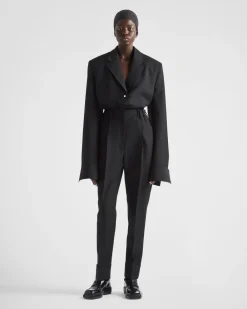 Mujer Prada PANTALONES LARGOS Y CORTOS^Pantalones Ligeros De Mohair