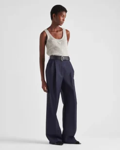 Mujer Prada PANTALONES LARGOS Y CORTOS^Pantalones Ligeros De Mohair
