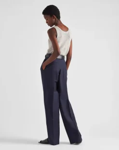 Mujer Prada PANTALONES LARGOS Y CORTOS^Pantalones Ligeros De Mohair