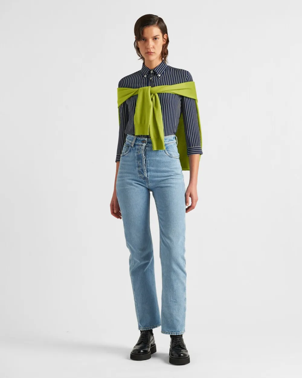 Mujer Prada TEJIDO VAQUERO^Pantalones Vaqueros Con Cinco Bolsillos