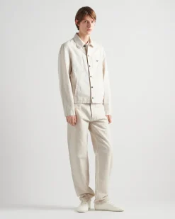 Hombre Prada TEJIDO VAQUERO^Pantalones Vaqueros De Cambray Con Cinco Bolsillos