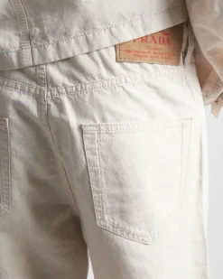Hombre Prada TEJIDO VAQUERO^Pantalones Vaqueros De Cambray Con Cinco Bolsillos