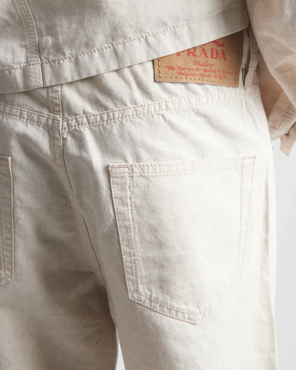 Hombre Prada TEJIDO VAQUERO^Pantalones Vaqueros De Cambray Con Cinco Bolsillos