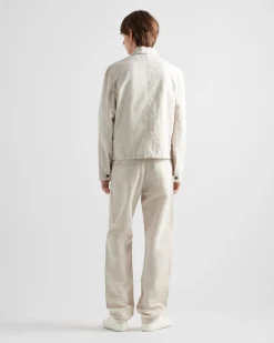 Hombre Prada TEJIDO VAQUERO^Pantalones Vaqueros De Cambray Con Cinco Bolsillos