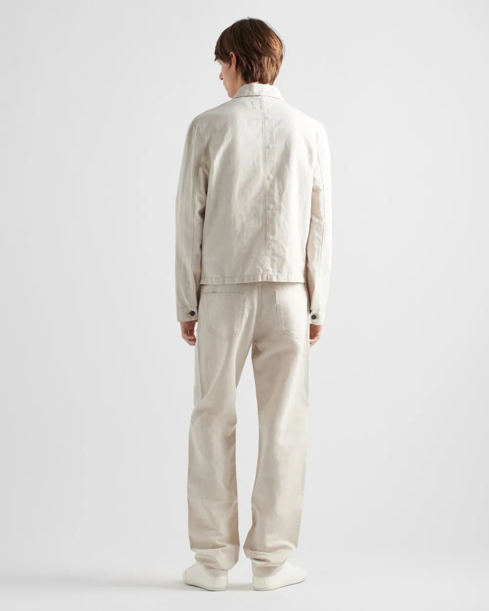 Hombre Prada TEJIDO VAQUERO^Pantalones Vaqueros De Cambray Con Cinco Bolsillos