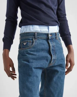 Hombre Prada TEJIDO VAQUERO^Pantalones Vaqueros De Cinco Bolsillos