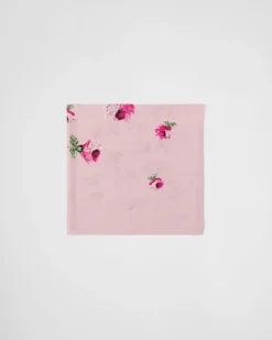 Mujer Prada BUFANDAS Y PAÑUELOS^Pañuelo De Jacquard De Crepé De China