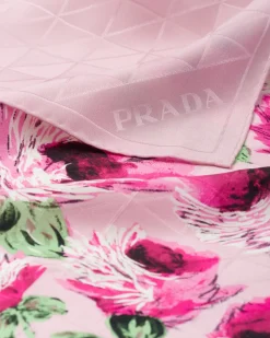 Mujer Prada BUFANDAS Y PAÑUELOS^Pañuelo De Jacquard De Crepé De China