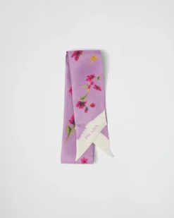Mujer Prada BUFANDAS Y PAÑUELOS^Pañuelo De Sarga Con Estampado