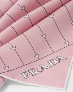 Mujer Prada BUFANDAS Y PAÑUELOS^Pañuelo De Sarga Con Estampado