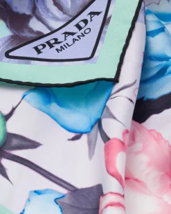 Mujer Prada BUFANDAS Y PAÑUELOS^Pañuelo De Sarga Estampada