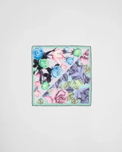 Mujer Prada BUFANDAS Y PAÑUELOS^Pañuelo De Sarga Estampada