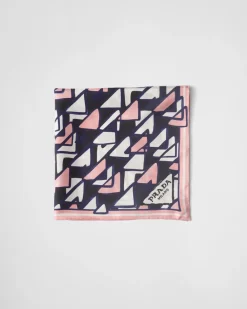 Mujer Prada BUFANDAS Y PAÑUELOS^Pañuelo De Sarga Estampada