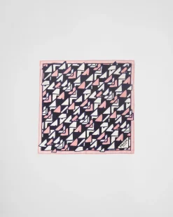 Mujer Prada BUFANDAS Y PAÑUELOS^Pañuelo De Sarga Estampada