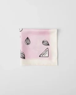 Mujer Prada BUFANDAS Y PAÑUELOS^Pañuelo De Sarga Estampado