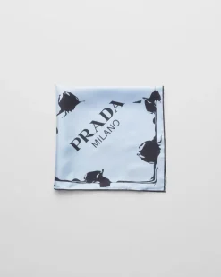 Mujer Prada BUFANDAS Y PAÑUELOS^Pañuelo De Sarga Estampado