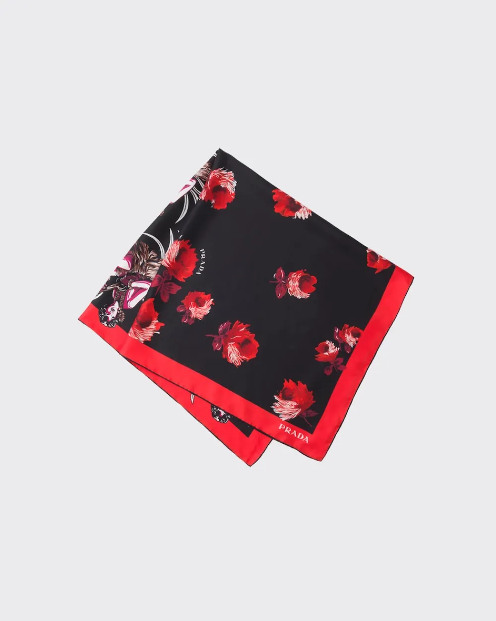 Mujer Prada BUFANDAS Y PAÑUELOS^Pañuelo De Seda Estampado Double Match Hawaii 90