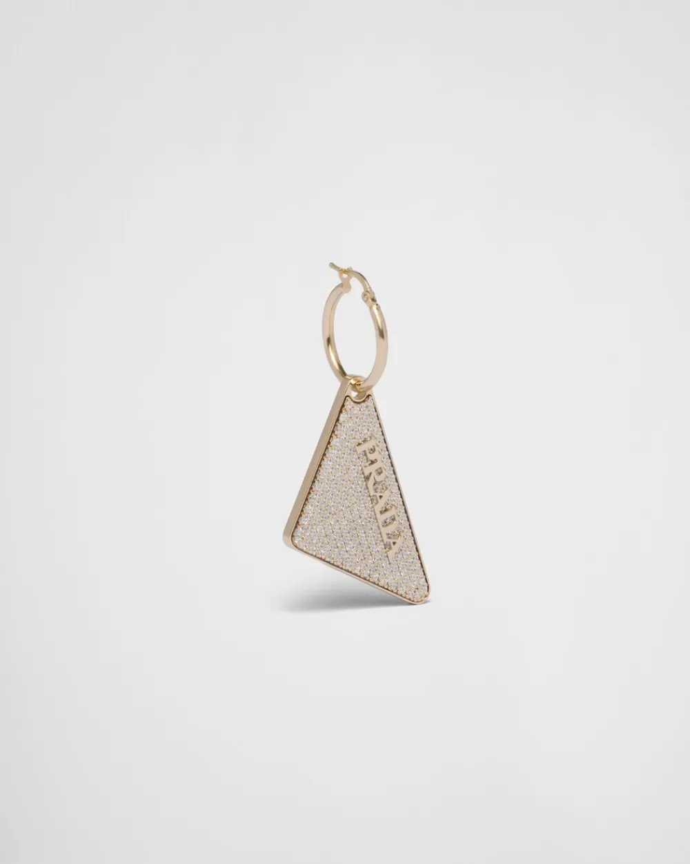 Mujer Prada JOYAS DE PLATA^Pendiente Con Joyas Y Logo En Cristal