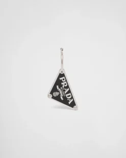 Mujer Prada JOYAS DE PLATA^Pendiente Derecho Con Colgante Symbole