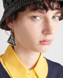 Mujer Prada JOYAS DE PLATA^Pendiente Derecho Con Colgante Symbole