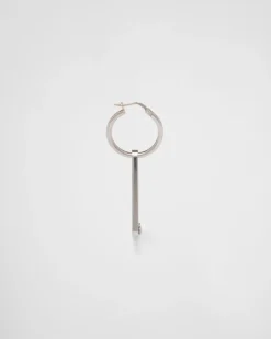 Mujer Prada JOYAS DE PLATA^Pendiente Derecho Con Colgante Symbole