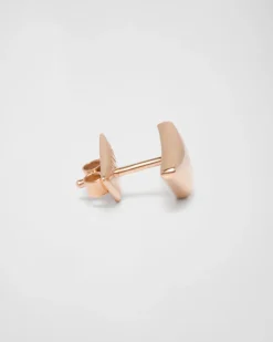 Mujer/Hombre Prada COLECCIÓN DE JOYERÍA ELEGANTE|COLECCIÓN DE JOYERÍA ELEGANTE^Pendiente Eternal Gold En Oro Rosa Con Minitriángulo
