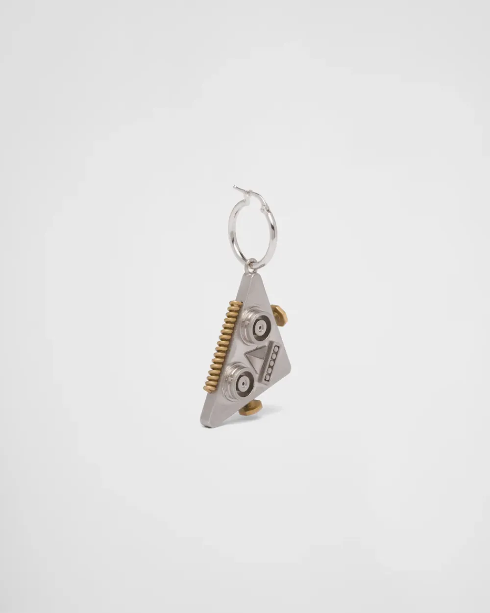 Hombre Prada JOYAS DE PLATA^Pendiente Izquierdo Con Colgante De Robot