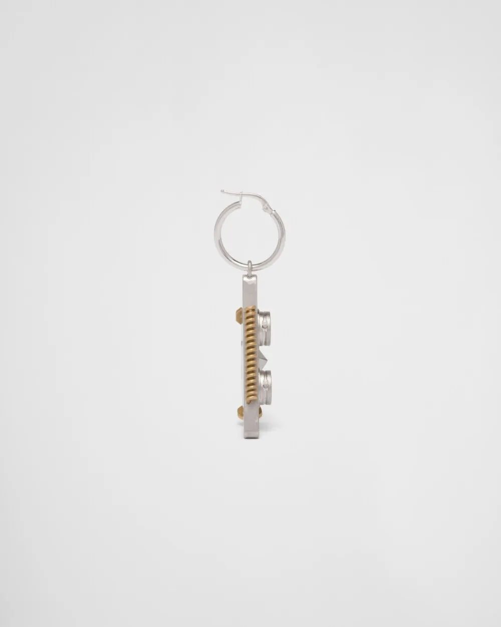 Hombre Prada JOYAS DE PLATA^Pendiente Izquierdo Con Colgante De Robot