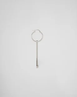 Mujer Prada JOYAS DE PLATA^Pendiente Izquierdo Con Colgante Symbole